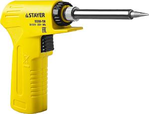 STAYER PROTerm, 30 Вт + 130 Вт, 2 в 1, конус, керамический нагреватель, электропаяльник с пистолетной рукояткой, Professional (55308-130)